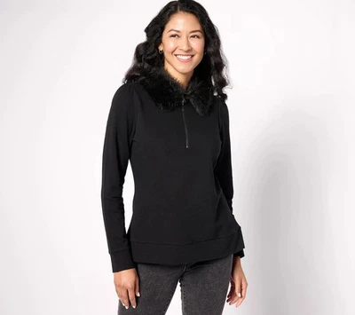 Sudadera Jingle Belles by Kim Gravel Imitación Piel Media Cremallera - Negra Talla 3X a624557 Foto 1 de 3