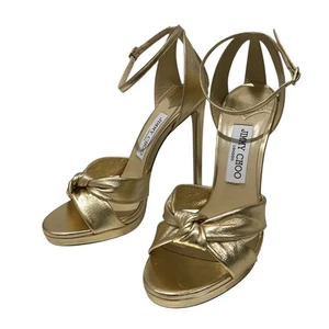 Sandalias para mujer JIMMY CHOO talla 38 cuero dorado - Imagen 1 de 7
