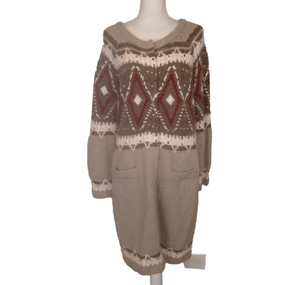 Cárdigan Free People L Esmerilado Hada Mohair Mezcla Lana Boho Azteca Foto 1 de 4