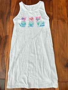 Girls Nightgown Gown Sleep Shirt Cat & Jack Summer Sleeveless Kittens Size 7/8 - Picture 1 of 3