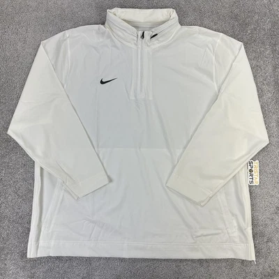 Nike Entrenadores de Fútbol Chaqueta Para Hombres 3XL Blanco Gris 1/4 Cremallera Pullover con Capucha Foto 1 de 4