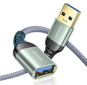 AINOPE Pack de 2 Extensions Câble USB Haute Vitesse 3.0 3.3FT+6.6FT, Gris - Photo 1/6