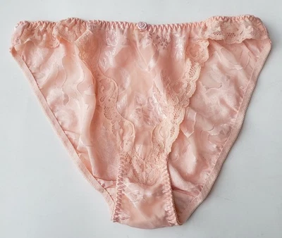 Braguita de bikini vintage Victoria's Secret etiqueta dorada encaje satinado corte alto talla grande Foto 1 de 4