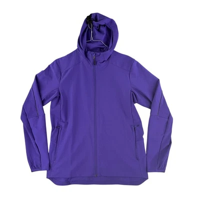 Chaqueta Lululemon Warp Light Embalable Hombres Grande Púrpura Con Capucha Correr Elástica Foto 1 de 4