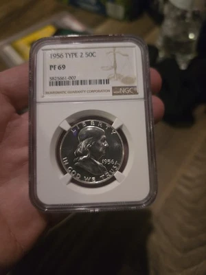 1956 Half Dollar Type 2 50c Pf69 - Image 1 of 3