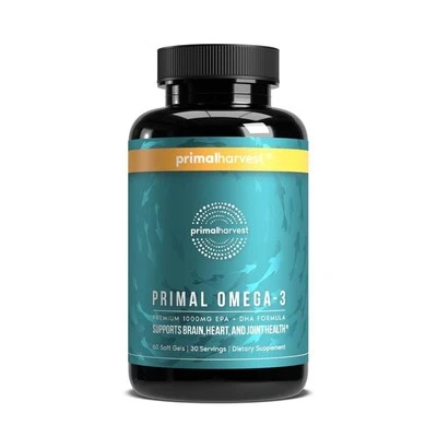 Aceite de pescado Omega 3 Primal Harvest - 1000 mg EPA y DHA, 30 cápsulas blandas Foto 1 de 4