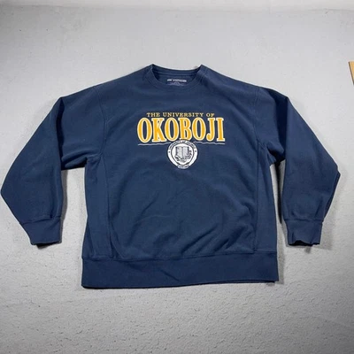 Vintage Champion University Of Okoboji Sweatshirt Men L Navy Reverse Weave - Image 1 of 4