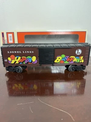 Lionel 6-81256 Train Lines Happy Birthday Personalized Message Boxcar - Image 1 of 4