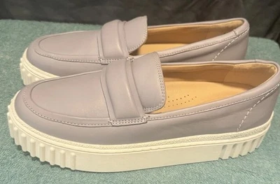 Mocasines Clarks para mujer MAYHILL COVE plataforma cuero lila talla 10M nuevos sin caja Foto 1 de 4