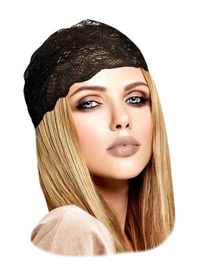 Diadema de encaje negro para mujer accesorios para el cabello cintas para el cabello vintage de encaje elástico Foto 1 de 4