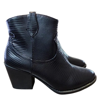 Botines Sugar Tula para mujer talla 8 negros gruesos punta puntiaguda Western Whimsygoth Foto 1 de 4