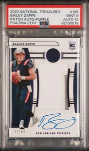 2022 Panini National Treasures Bailey Zappe Patch Auto /49 PSA 9 Auto 10 - Picture 1 of 1