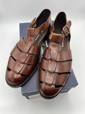 Vintage Bragano Cole Haan Leather Woven Fisherman NIB Men's Sandals Shoes 12 M - Image 1 of 4
