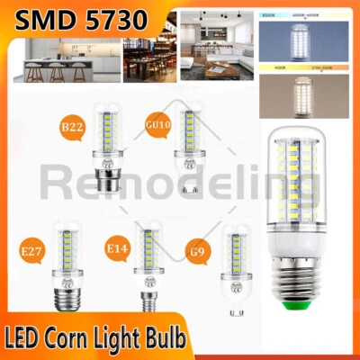 LED Light Bulb E14 E27 B22 G9 GU10 Screw Base Warm/Cool White LED Lamp 220V - Image 1 of 4