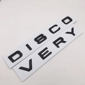 DISCOVERY Badge Letters Front Or Rear Gloss Black Bonnet Boot - Imagen 1 de 4