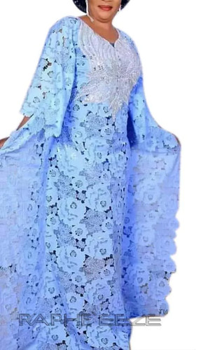 Robe de soirée longue style maxi couleur bleu ciel