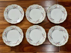 EDELSTEIN MARGARETA 6 SALATTELLER TOP ZUSTAND BAVARIA FLORAL - Bild 1 von 5