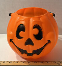 VTG Pumpkin Jack-O-Lantern Blow Mold Halloween Candy Bucket Grand Venture 1997