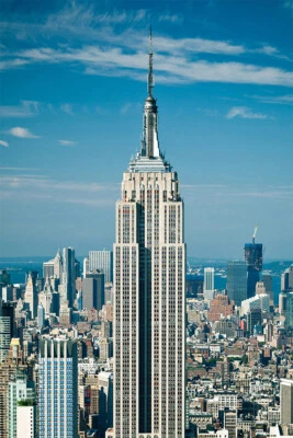 Golden Empire State Building New York Art Wall Indoor Room - POSTER 20x30 - Image 1 of 4