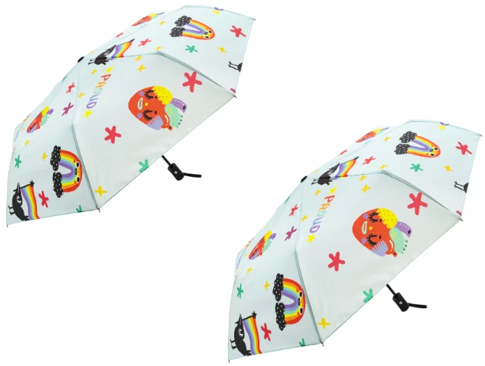 So Lazo Automatic Open Button Cloud Proud Pride Polyester Umbrellas Blue Lot 2
