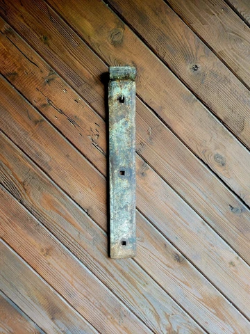 19c Antique Hand Wrought Forged Iron Barn Door Strap Hinges 23" Cover