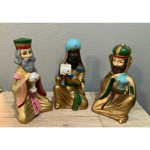 Vintage ARDCO Japan Paper Mache Christmas Nativity 3 Kings Wise Men  - Picture 1 of 10