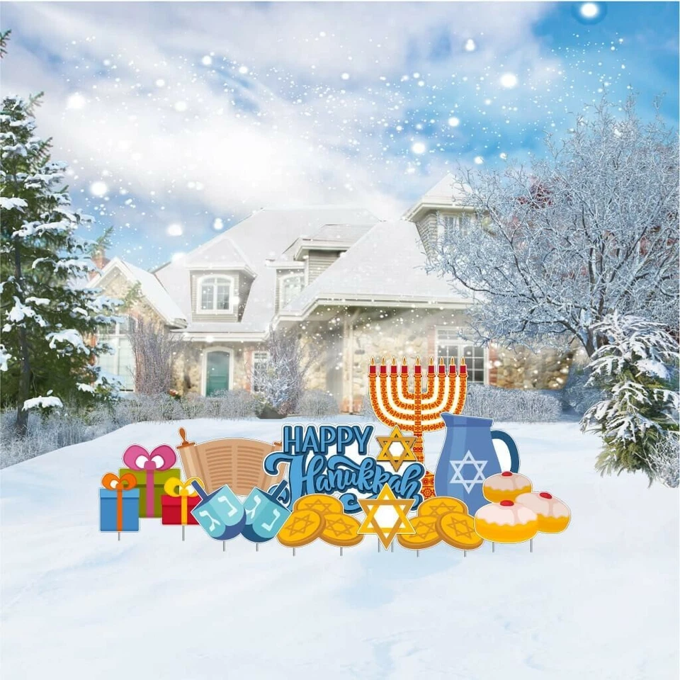 VictoryStore Happy Hanukkah Yard Decorations Set, Chanukah Decor 19704