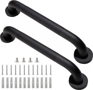Shower Grab Bar, 2 Pack 16 Inch Black Bathroom Grab Bar, 1.25" Diameter 304 S... - Picture 1 of 1