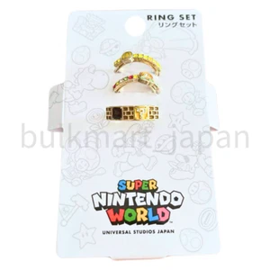 Universal Studios Japan Nintendo verstellbarer Ring Set Gold Münzblöcke Mario Neu mit Etikett - Bild 1 von 3