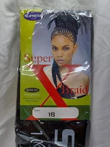 Super X Braid Supreme Super X Braid 100% Kanekalon Fiber Braiding Hair 41"  #1B - Picture 1 of 7