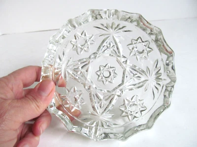 复古烟灰缸锚 Hocking Star of David 小切玻璃 Starburst 5.5 Q6 — 第 1/4 张图片