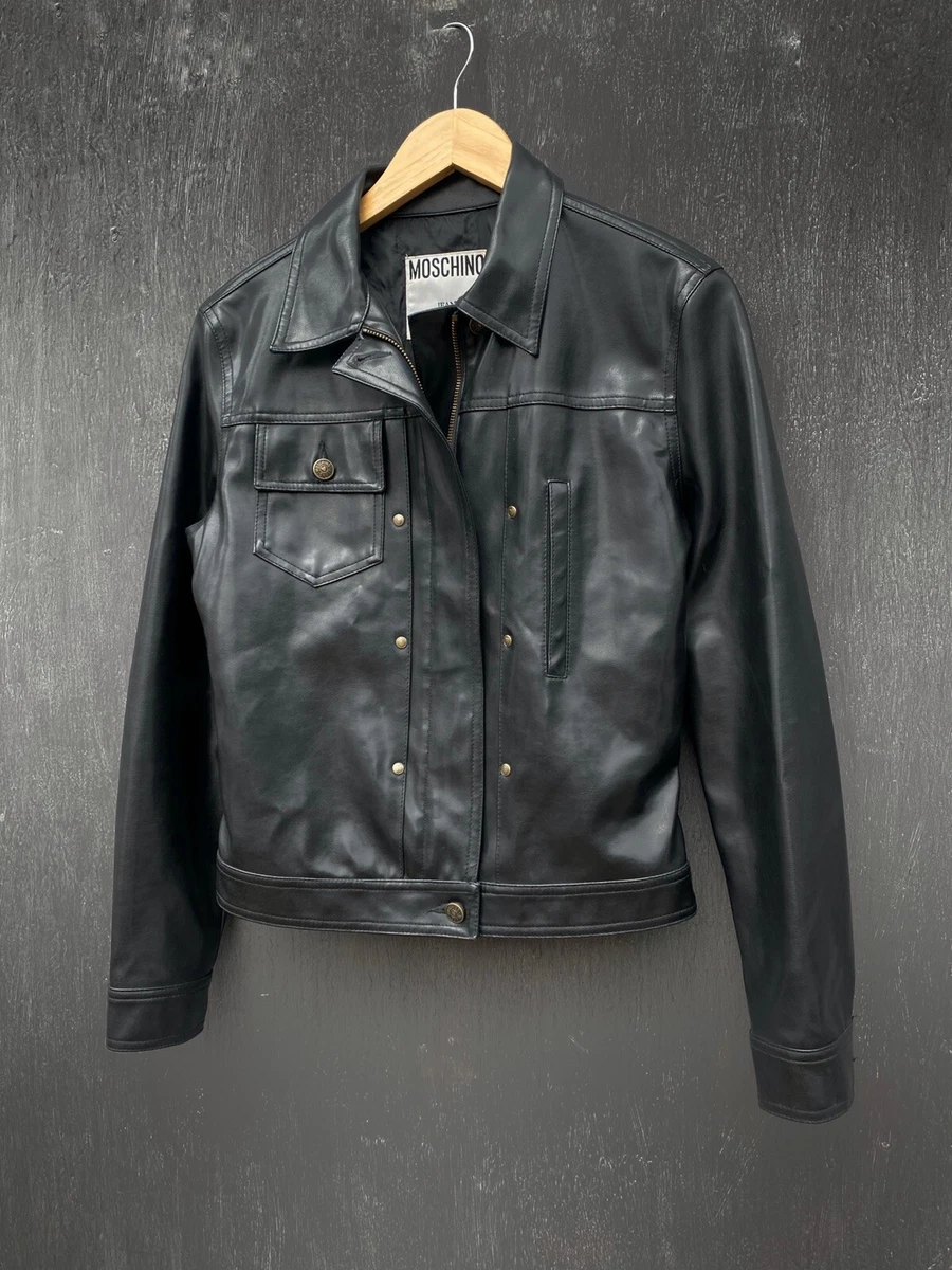 moschino leather jacket products for sale | eBay