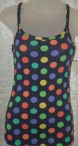 Women's Rue 21 Navy Blue Multi Color Polka Dots Sleeveless Tank Top Sizes S, M - Picture 1 of 2
