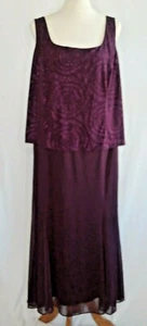 Alex Evenings Púrpura Brillante Capas Transparente Novia Vestido de Noche W20 - Imagen 1 de 10