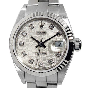 ROLEX Ladies 26mm 18kt White SS DateJust Silver JUBILEE Diamond 79174 SANT BLANC - Picture 1 of 6