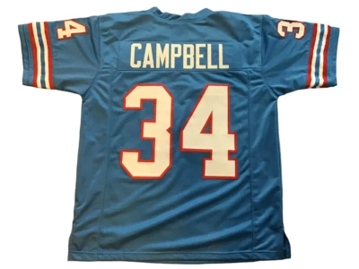 Jersey azul Earl Campbell cosido personalizado sin firmar - M, L, XL, 2XL, 3XL Foto 1 de 2