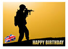 ARMY SOLDIER BRITISH FLAG HAPPY BIRTHDAY QUALITY GLOSS CARD FREE POST 1ST CLASS