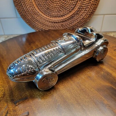 Urban Trends Chrome Ceramic 1950's Race Car Figurine Polished Chrome #3 - Image 1 of 4