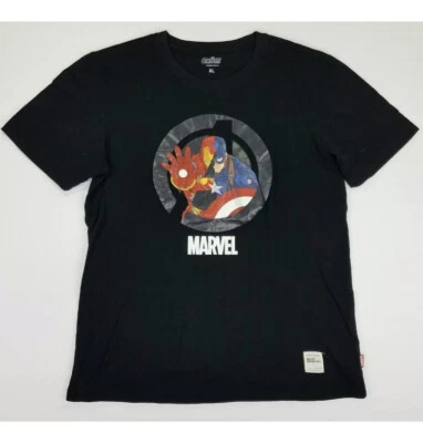 Camiseta Marvel Avengers Para Hombre XL Negra Capitán América Iron Man Beast Kingdom B7 Foto 1 de 4