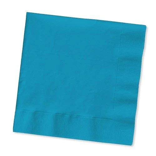 Touch of Color 50 Count Beverage Napkins Turquoise