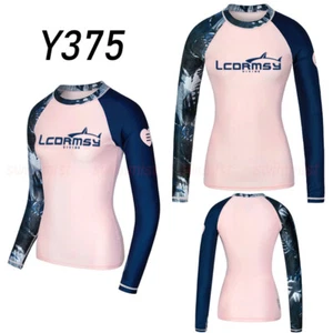 WOMEN RASH GUARD BEACH LONG SLEEVE SURFING SWIM SHIRTS SWIMWEAR WETSUIT SWIMSUIT - Picture 1 of 23