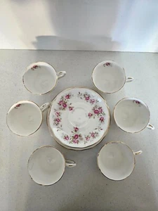 Duchess June Bouquet set of 6 Tea Cups, Sauce and side plate Pattern 981 - Picture 1 of 6
