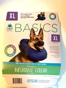 Calm Paws Dog protective inflatable collar basics Size XL Neck size 18" and up - Picture 1 of 3