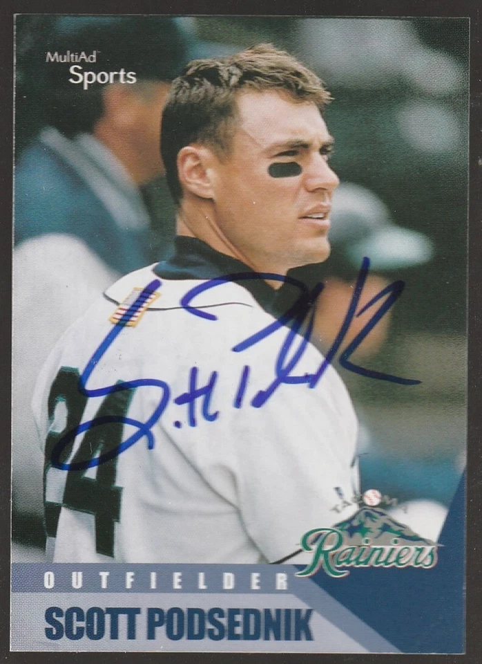 2002 MultiAd Sports Tacoma Rainiers Scott Podsednik #22 IP auto signed card - Image 1 of 1