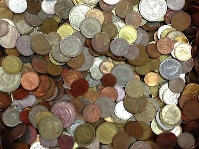 20  Unsearched Foreign Mixed World Coins  with BONUS nazi german coin - Image 1 of 4