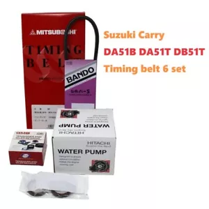 Timing belt set Suzuki Carry DA51B DA51T DB51T cooler belt water pump 6 set New - Picture 1 of 4