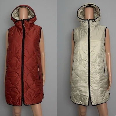 TRIBAL Reversible Hooded Long Puffer Quilted Vest Size Small - Image 1 of 4