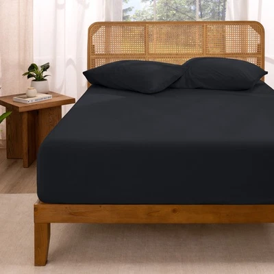 Lençol ajustado Bare Home 100% algodão orgânico jersey ultra macio - bolso profundo - Imagem 1 de 4