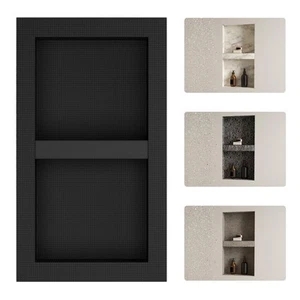 Shower Niche Insert Tile Ready 16" x 28", Niche for Shower Wall, Black Niche ... - Picture 1 of 8
