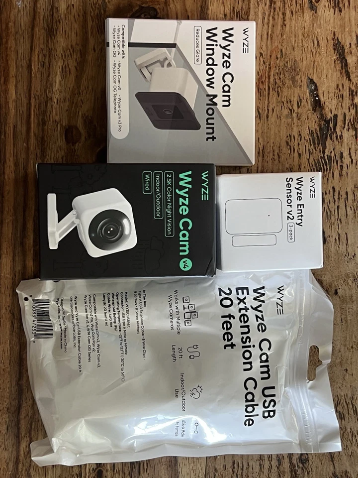Wyze Camera With Window Mount 3 Pack Of Entry Sensors And 20’ USB Extension Cord - Image 1 of 1